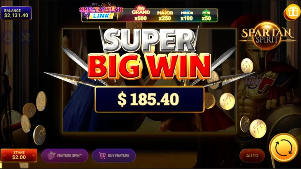 Prajurit Spartan dalam latar belakang pertempuran kuno pada slot Spartan Spirit