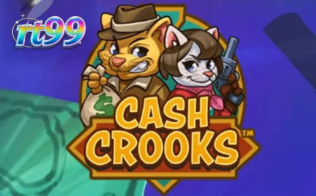 Karakter kucing Betty dan Clyve dalam slot Cash Crooks